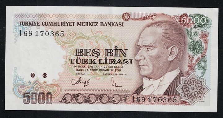 5000 LİRA, 7.EMİSYON 4.TERTİP, ÇA - I69 170365