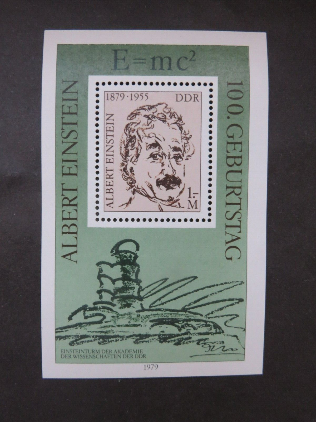  ALMANYA DDR 1979 ALBERT EINSTEIN DOĞUMUNUN 100. YILI HATIRA BLOK 