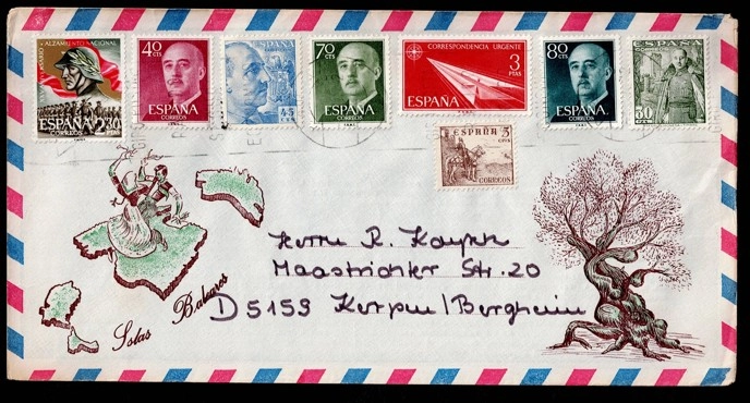 İspanya Filatelik zarf, Çok Pullu, Damgalı - Recuerdo Filatelico De Espana