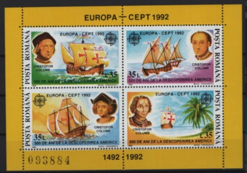 1992 ROMANYA EUROPA CEPT BLOK