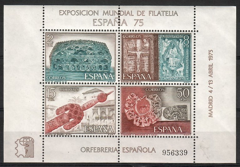 İSPANYA 1975 Uluslararası Filateli Sergisi ESPANA ’75 BLOK