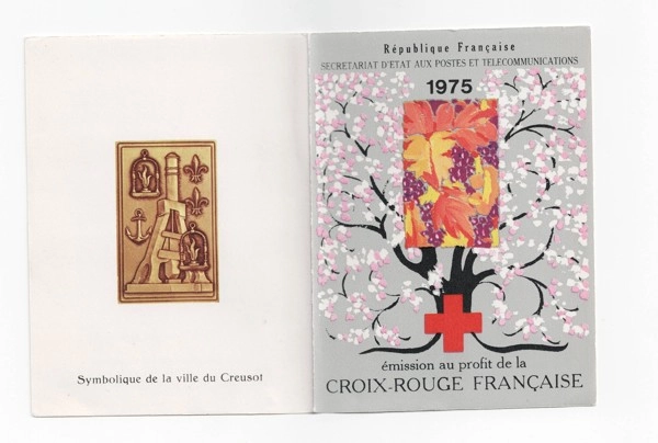  Fransa 1975 Croix-Rouge (Kızıl Haç) yararına çıkardığı yardım pulları, Pul Karnesi Mnh