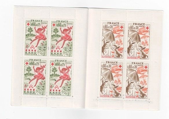  Fransa 1975 Croix-Rouge (Kızıl Haç) yararına çıkardığı yardım pulları, Pul Karnesi Mnh