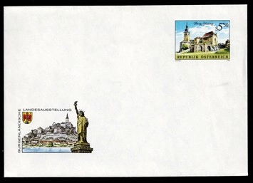 Avusturya 1992 Burg Gussing Kalesi ön ödemeli zarf