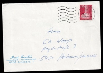 Almanya İş Yazışma Zarfı (Arnsberg → Horneburg/Wookwold)