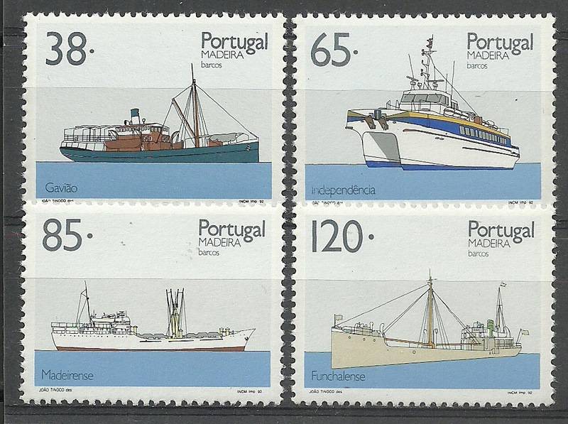 Madeira Portekiz 1992 Gemiler Tam Seri