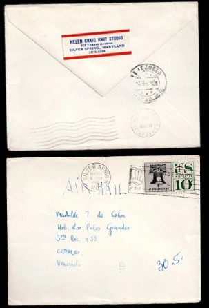 ABD’den Venezuela’ya Gönderilmiş Airmail Zarfı (Silver Spring, MD → Caracas)