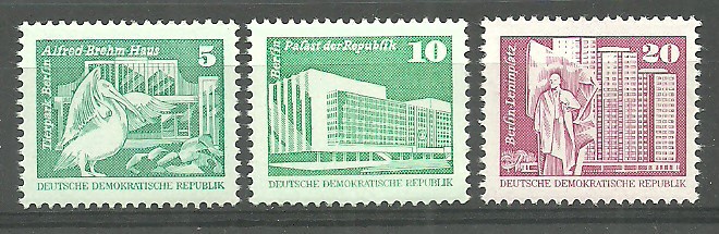 ALMANYA DDR 1980 Binalar - Küçük Baskı, Mat kağıt