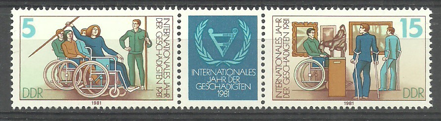 ALMANYA DDR 1981 Birleşmiş Milletler Uluslararası Handikap Yılı