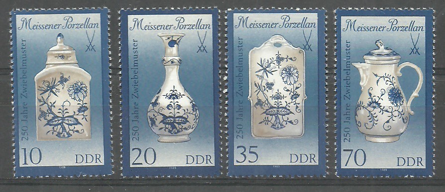 ALMANYA DDR 1989 Meissener Porselenin 250. Yıldönümü