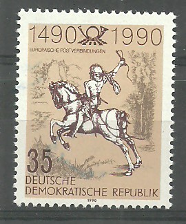 ALMANYA DDR 1990 Posta Hizmetinin 500. Yıldönümü
