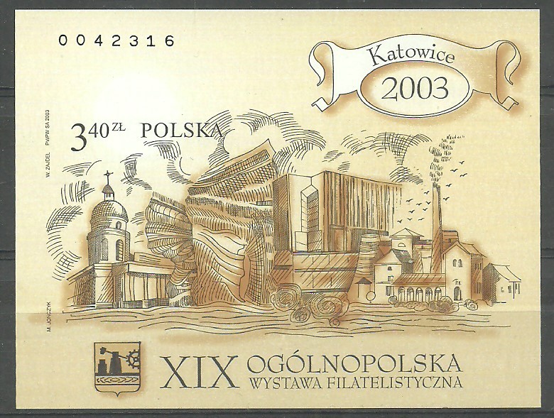 POLONYA 2003 Katowice Filateli Sergisi Dantelsiz Blok