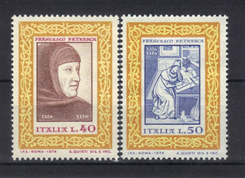 İTALYA 1974 Francesco Petrarca’nın Ölümünün 600. Yıldönümü