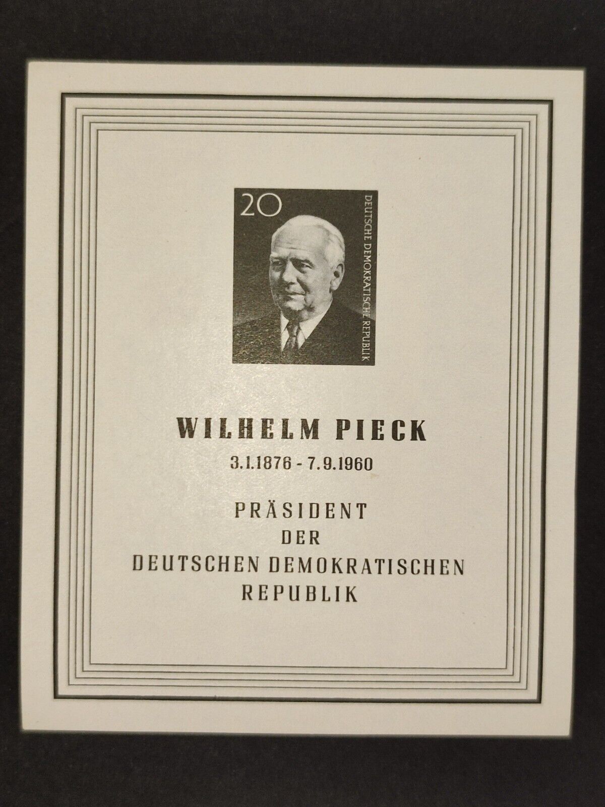  ALMANYA DDR 1960 BAŞKAN WİLHELM PİECK ANISINA BLOK 