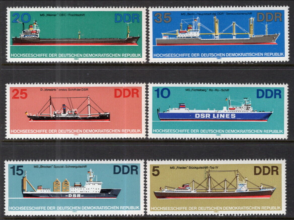 ALMANYA DDR 1982 KARGO GEMİLERİ - DENİZ TAŞIMACILIĞI SERİ MNH SERİ