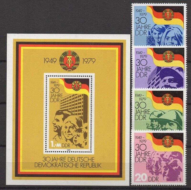 ALMANYA DDR 1979 30. YIL BLOK + SERİ