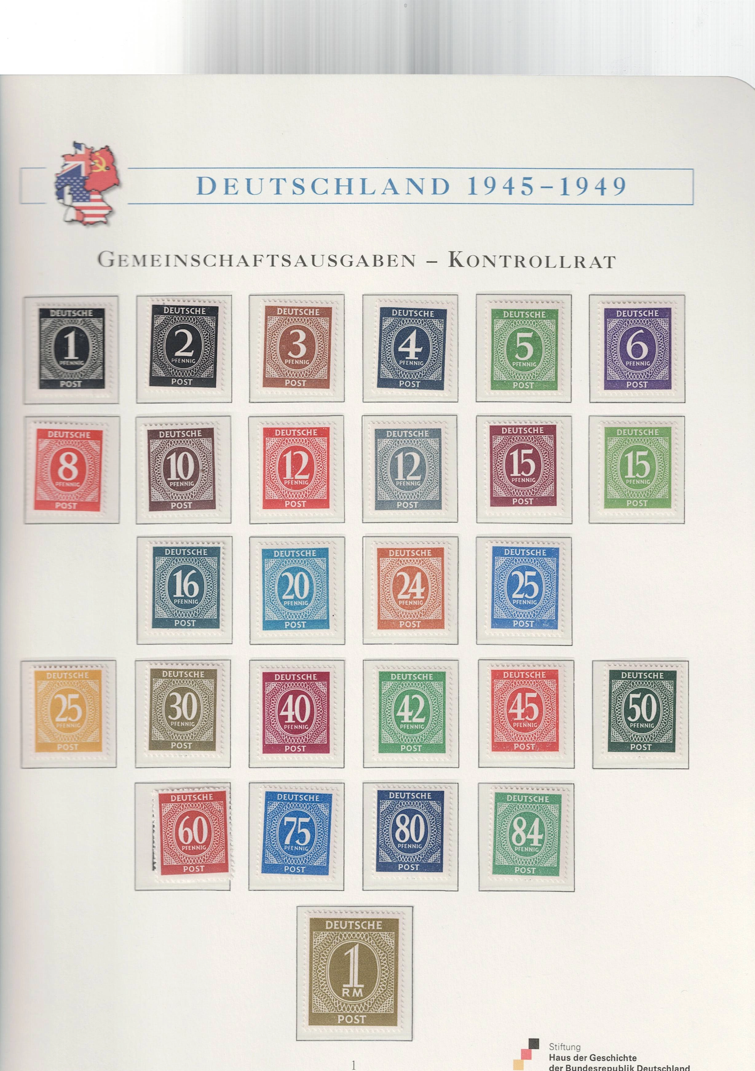 Almanya 1946 II. Dünya Savaşı Müttefik Kuvvetler İşgal Bölgesi MNH (27 Pul) Tam Seri