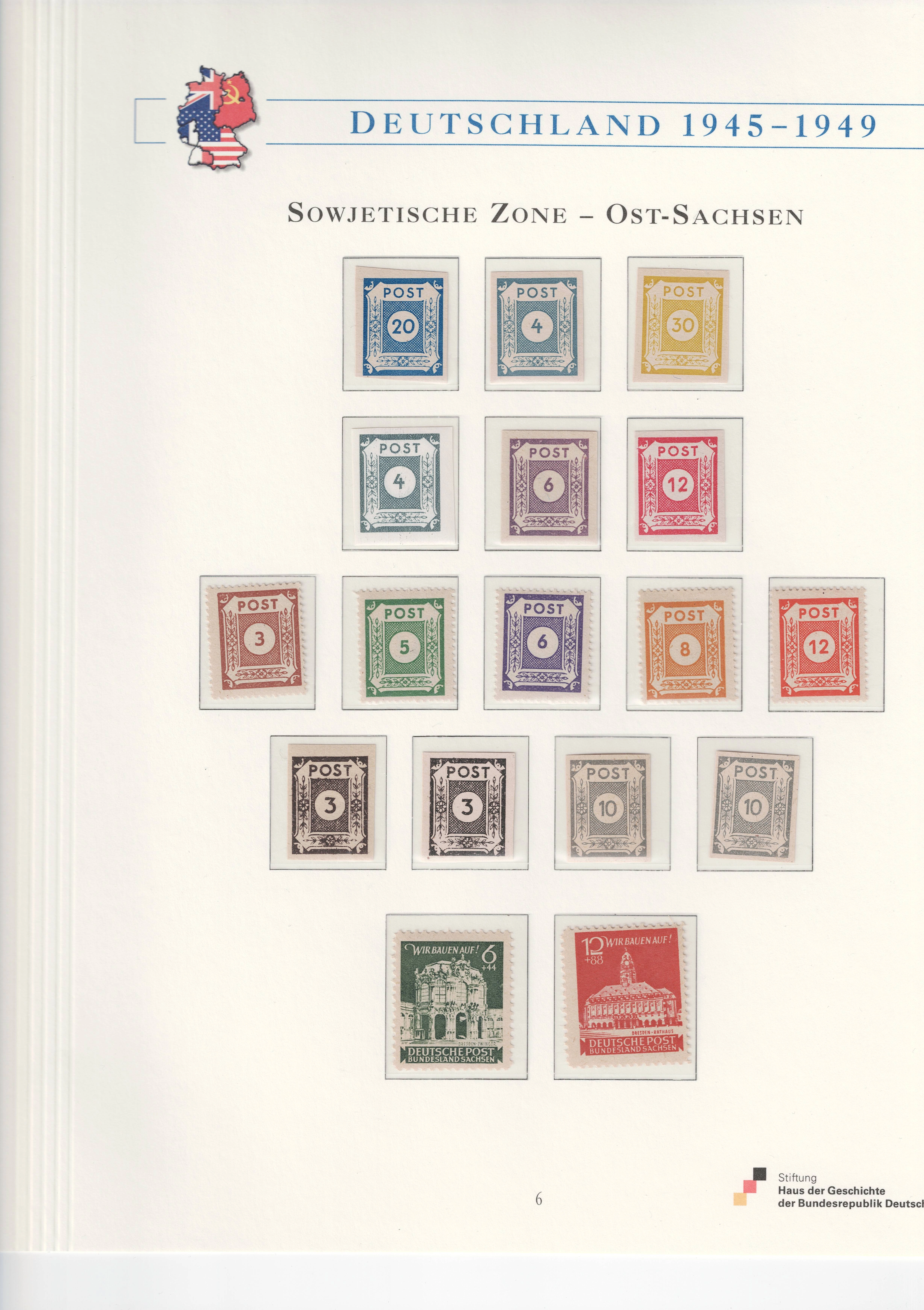 Almanya 1945Sovyet İşgal Bölgesi, Doğu Saksonya Tam Set MNH