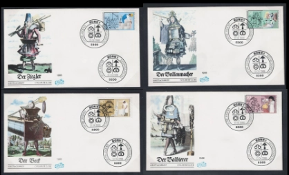 Almanya 1987 Gençlik: El Sanatları Ticareti 4’lü FDC Set