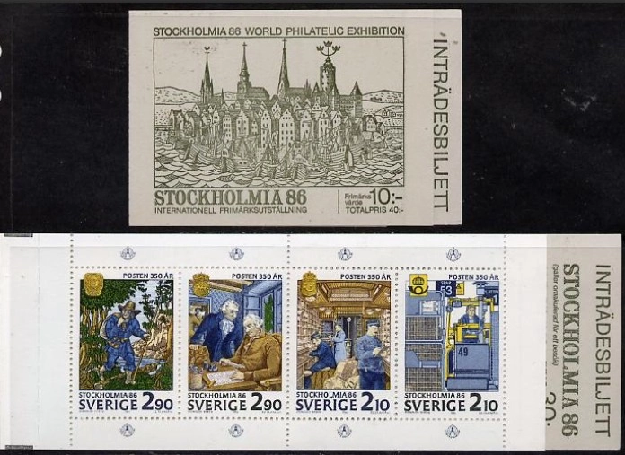İsveç 1986 Stockholmia 86 Giriş Biletli Komple Pul Kitapçığı (MNH)