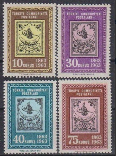 TÜRKİYE 1963 TÜRK PULUNUN 100.YILI MNH