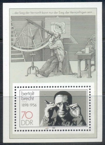 ALMANYA DDR 1988 Bertolt Brecht Blok