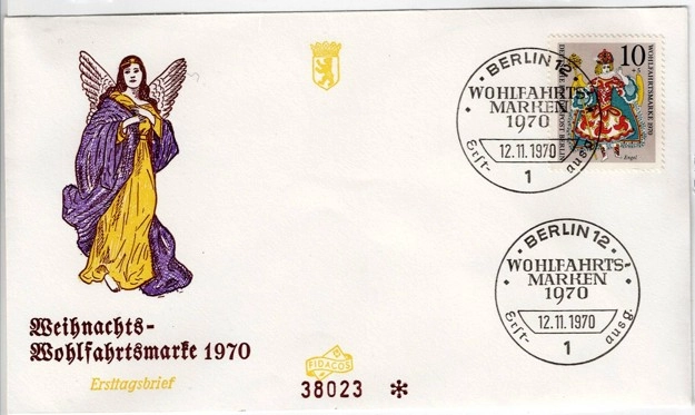 1970 Almanya Noel Wohlfahrtsmarke – İlk Gün Zarfı