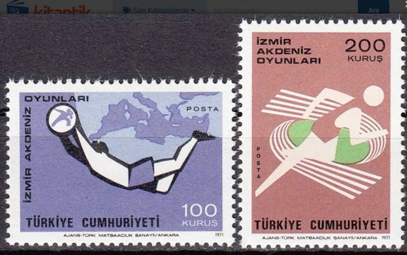 TÜRKİYE 1971 İZMİR AKDENİZ OYUNLARI TAM SERİ MNH