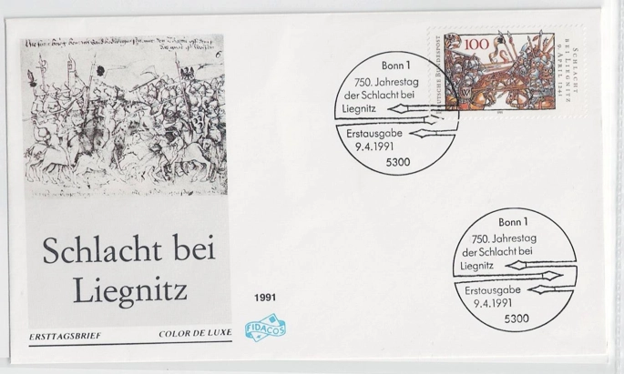 Almanya 1991 Liegnitz Savaşı’nın 750. yıldönümü FDC