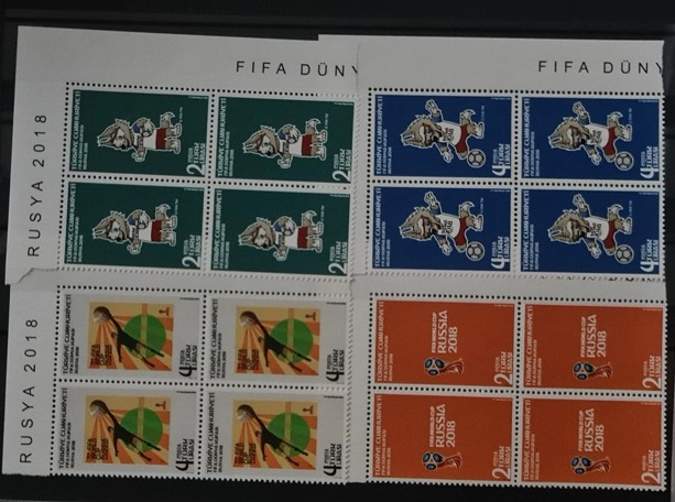 2018 FİFA DÜNYA KUPASI 4’LÜ KÖŞE BLOK MNH