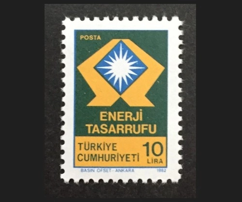1982 ENERJİ TASARRUFU KONULU SÜREKLİ POSTA PULU MNH
