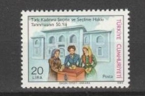 1984 TÜRK KADININA SEÇME VE SEÇİLME HAKKI TANINMASININ 50.YILI MNH