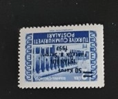 1957 İSTANBUL FİLATELİK II.SERGİSİ SÜRŞARJLI HATIRA PULU