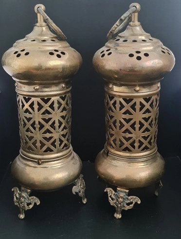 Vintage Bakır Mumluk, Çift
