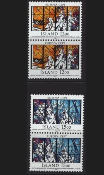 1987 İZLANDA EUROPA CEPT,  DAMGASIZ MNH 2 ’Lİ SET