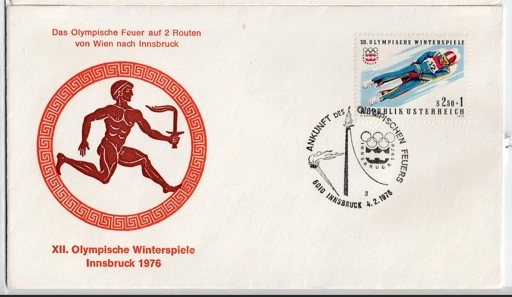 XII. Kış Olimpiyatları Innsbruck 1976 – Olimpiyat Ateşi Anma Zarfı
