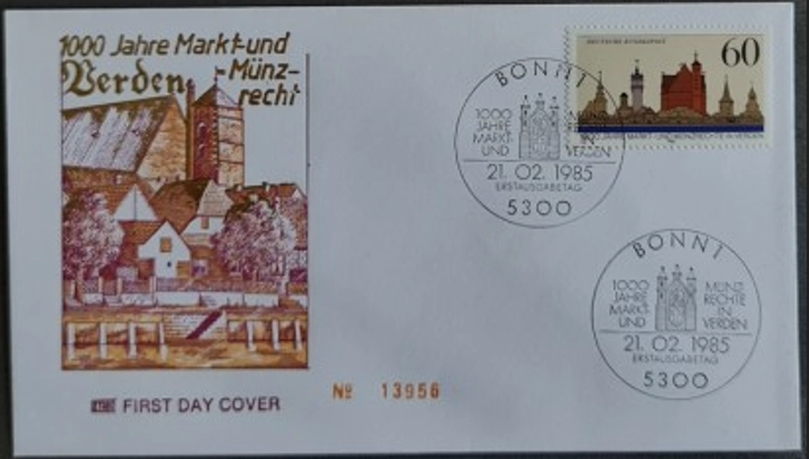 Almanya 1985 1000. Yıl FDC, Bonn