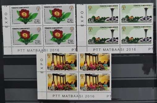 2016 EXPO 2016 ANTALYA 4 LÜ KÖŞE BLOK MNH