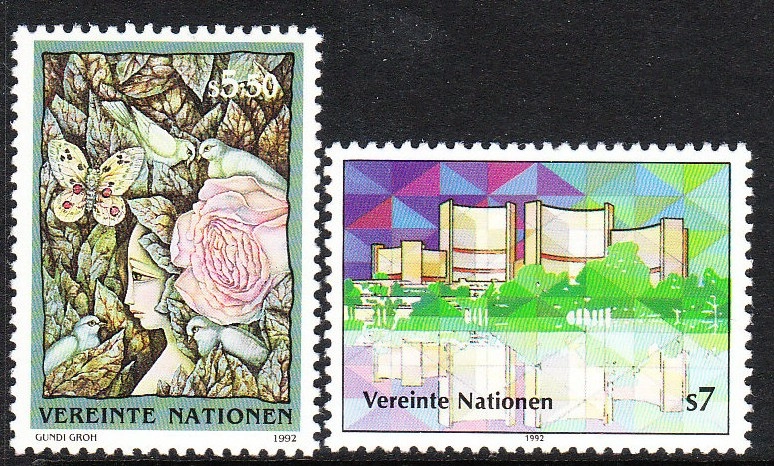 Birleşmiş Milletler Viyana 1992 Gundi Groh & Mimari Serisi Mnh