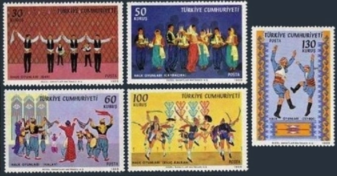 TÜRKİYE 1969 HALK OYUNLARI MNH TAM SERİ