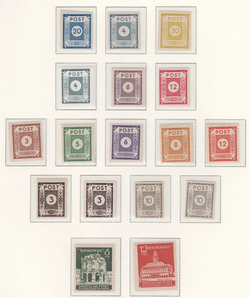 Almanya 1945Sovyet İşgal Bölgesi, Doğu Saksonya Tam Set MNH