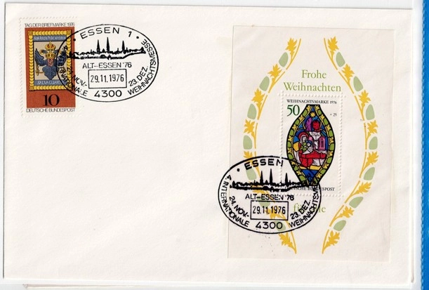 1976 Almanya Noel Wohlfahrtsmarke – Essen Anma Zarfı