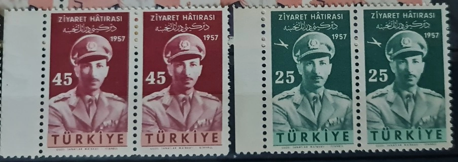 1957 AFGANİSTAN KRALININ TÜRKİYE’Yİ ZİYARETİ 2’Lİ MNH