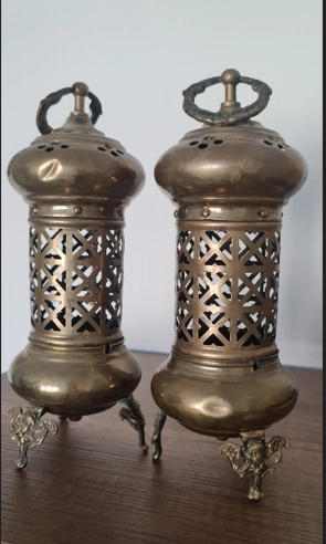 Vintage Bakır Mumluk, Çift