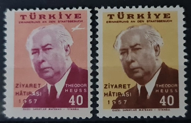 1957 FEDERAL ALMANYA REİSİCUMHURUNUN TÜRKİYE’Yİ ZİYARETİ MNH