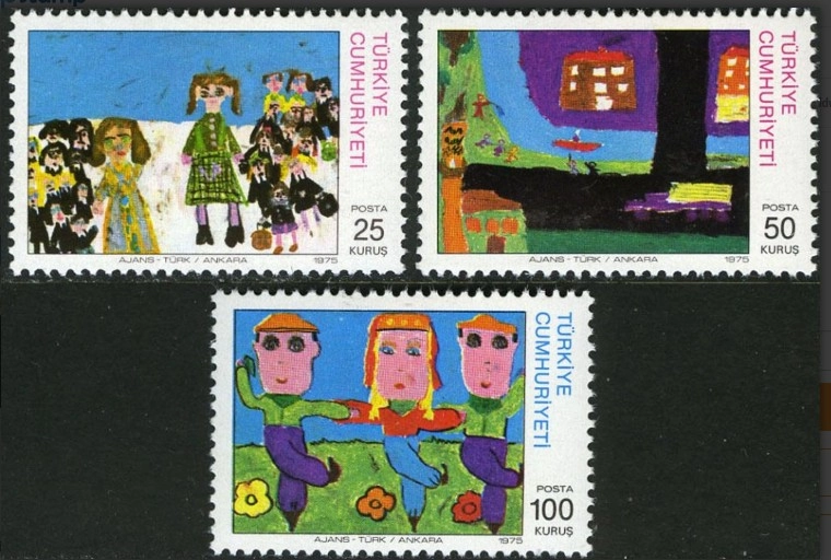 TÜRKİYE 1975 ÇOCUK RESİMLERİ MNH TAM SERİ