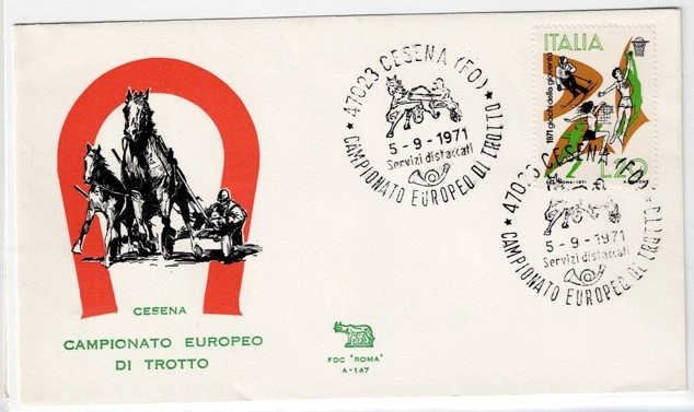 Campionato Europeo di Trotto – Cesena 1971 Özel FDC Kapak
