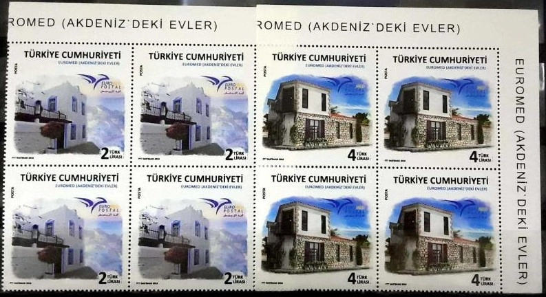 2018 EUROMED AKDENİZ’DEKİ EVLER, KÖŞE BLOK 4’LÜ MNH