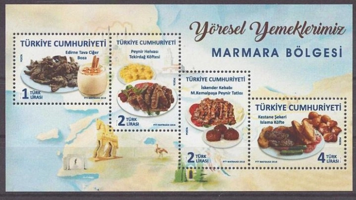 2018 YÖRESEL YEMEKLERİMİZ (MARMARA BÖLGESİ) MNH BLOK