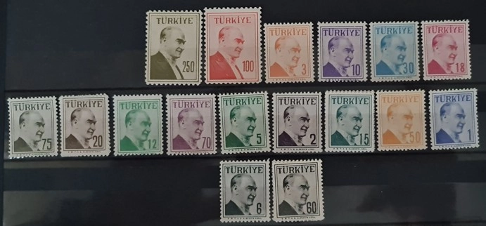 1957 ATATÜRK ÇİFT ÇİZGİ ÇERÇEVELİ PORTRE MNH